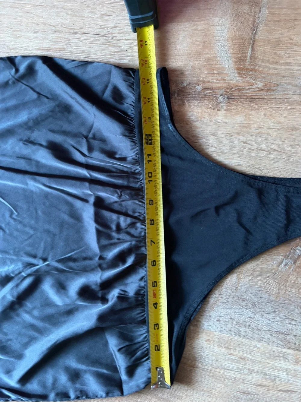 NWT entro Black Satin Lace-Trim Cami Bodysuit